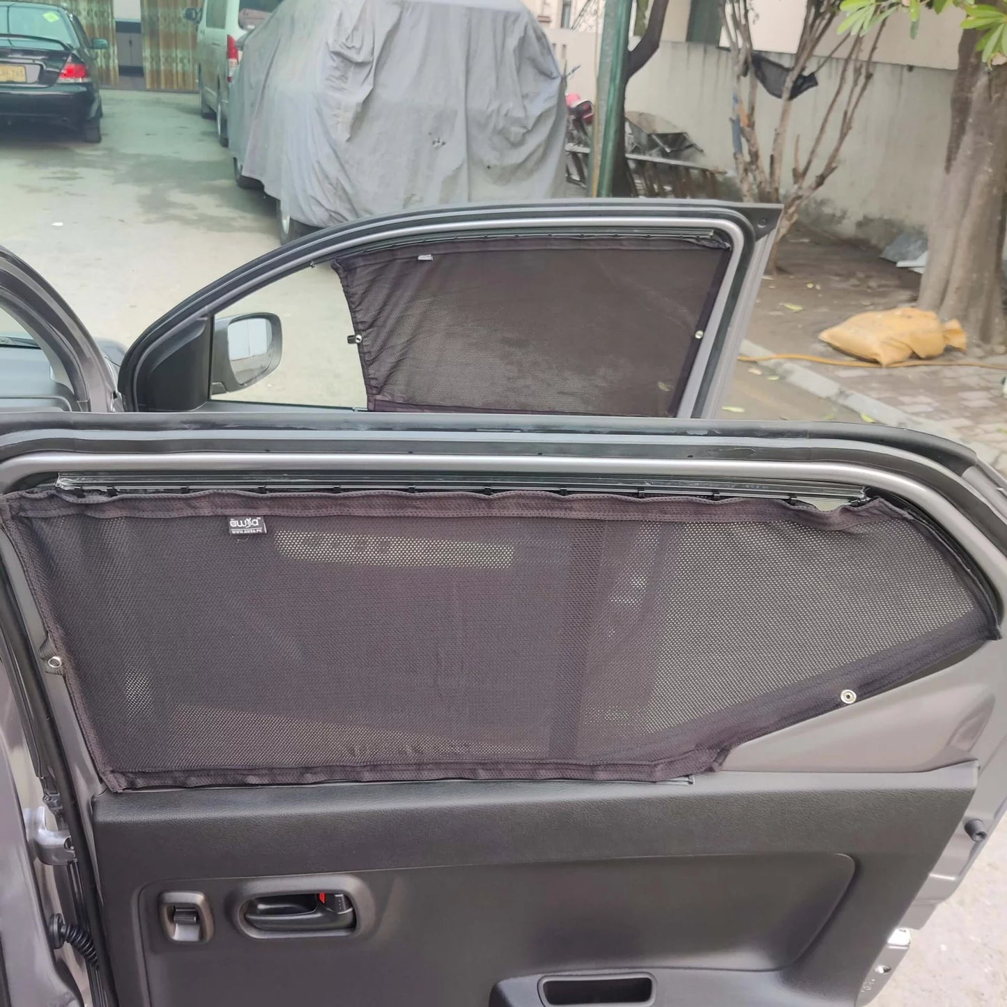 Interior window sun shade curtains for Suzuki Alto 8th gen with railing design