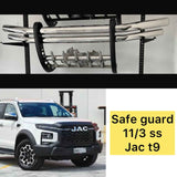 JAC T9 Hunter 2025–2026 Front Bumper Safe Guard – Double Pipe with Built-In Fog Lamps | Heavy-Duty Protection