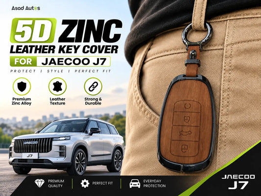 Jaecoo J7 2025-2026 Key Fob Cover with Premium Leather Texture and Screwdriver