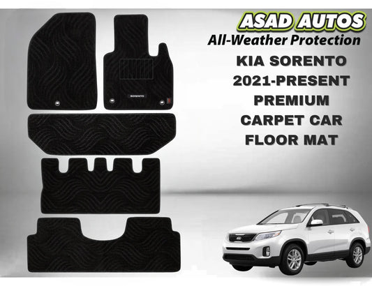 KIA Sorento 2021–Present Premium Carpet Car Floor Mat – Custom Fit & Comfort