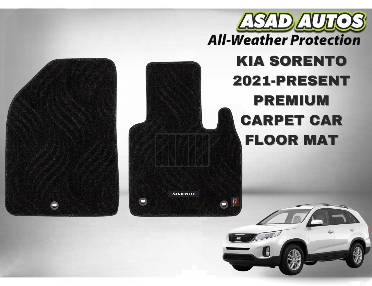 KIA Sorento 2021–Present Premium Carpet Car Floor Mat – Custom Fit & Comfort