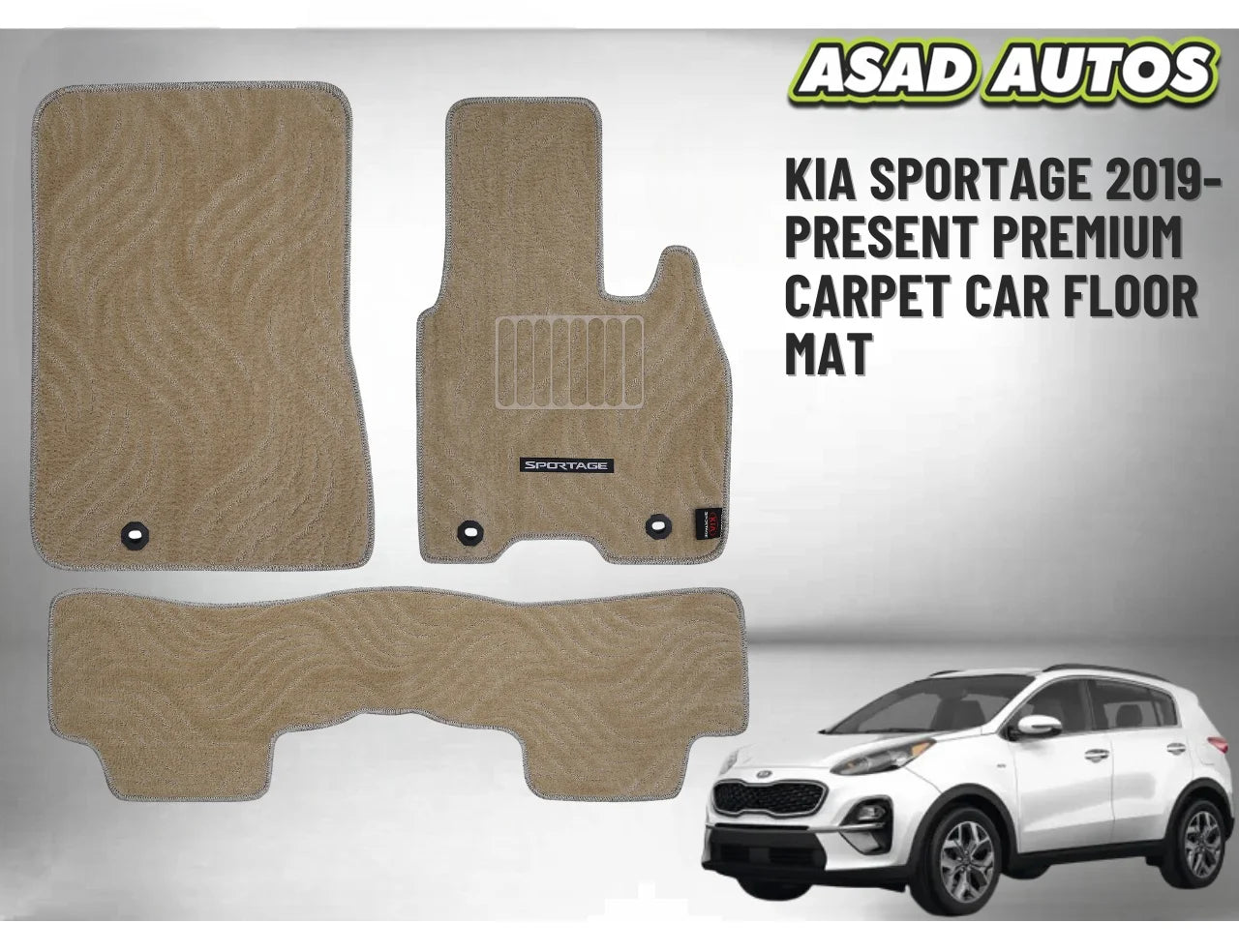 KIA Sportage 2019-Present Premium Carpet Car Floor Mats – Custom Fit, Durable & Stylish Interior Protection
