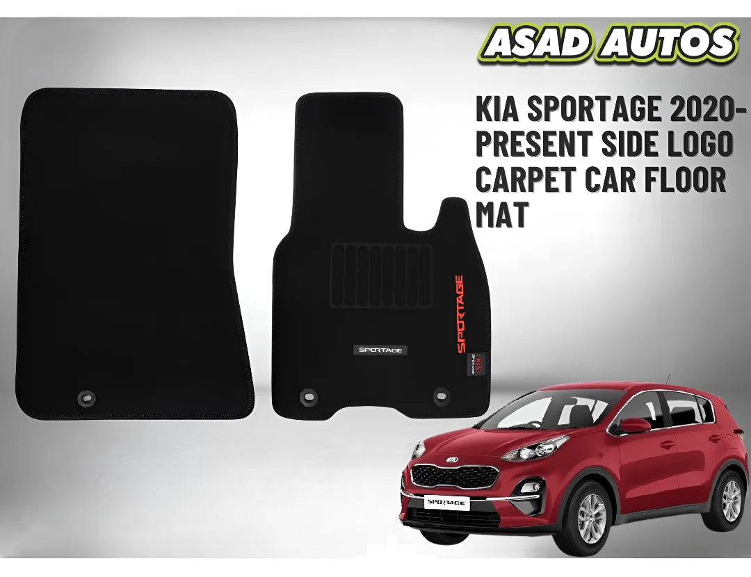 KIA Sportage 2020–Present Side Logo Carpet Car Floor Mat – Premium Fit & Finish