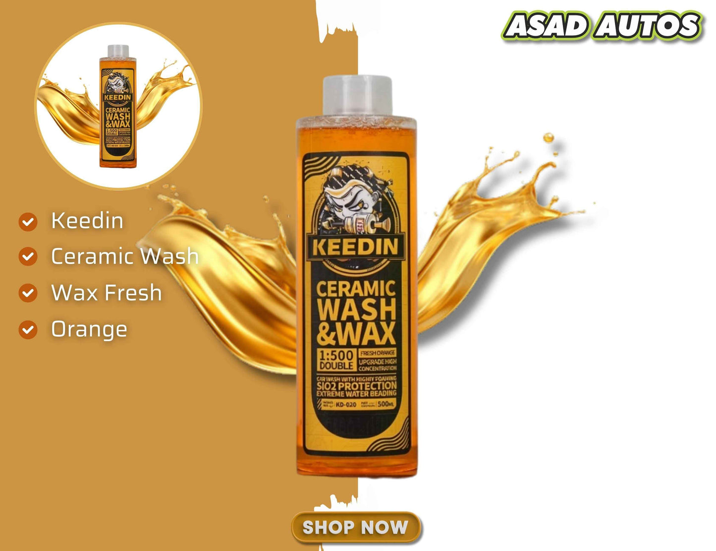 Keedin Ceramic Wash & Wax Fresh Orange 500ml