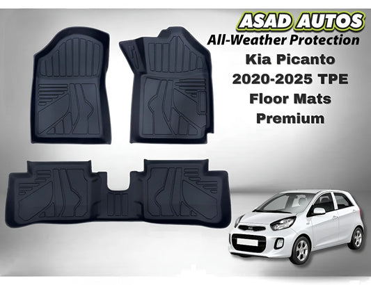 Kia Picanto TPE Floor Mats 2020–2025 – Premium Custom Fit Car Mats
