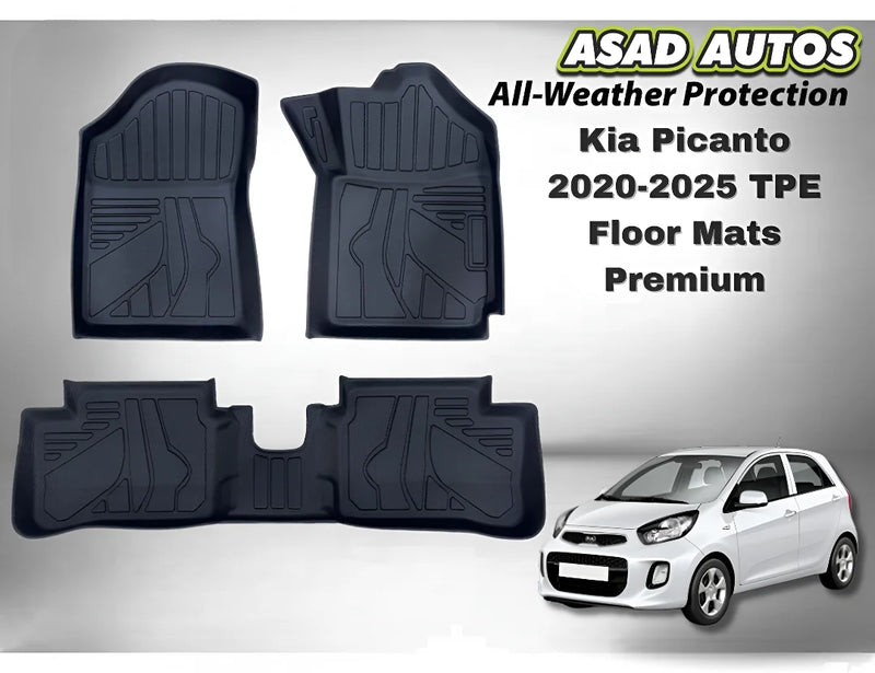 Kia Picanto TPE Floor Mats 2020–2025 – Premium Custom Fit Car Mats
