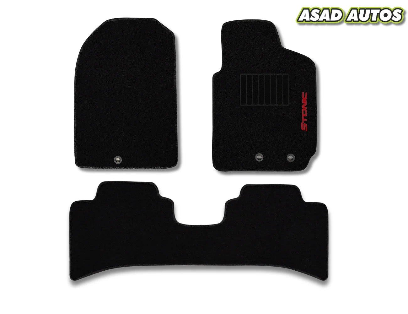 Kia Stonic 2022-2024 Executive Side Logo Carpet Floor Mats – Premium Custom Fit