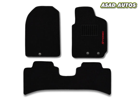 Kia Stonic 2022-2024 Executive Side Logo Carpet Floor Mats – Premium Custom Fit