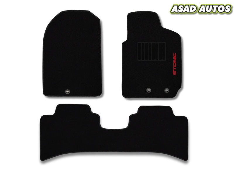 Kia Stonic 2022-2024 Executive Side Logo Carpet Floor Mats – Premium Custom Fit