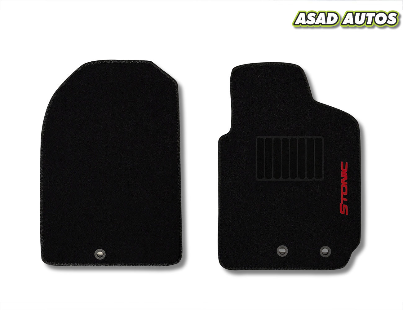 Kia Stonic 2022-2024 Executive Side Logo Carpet Floor Mats – Premium Custom Fit