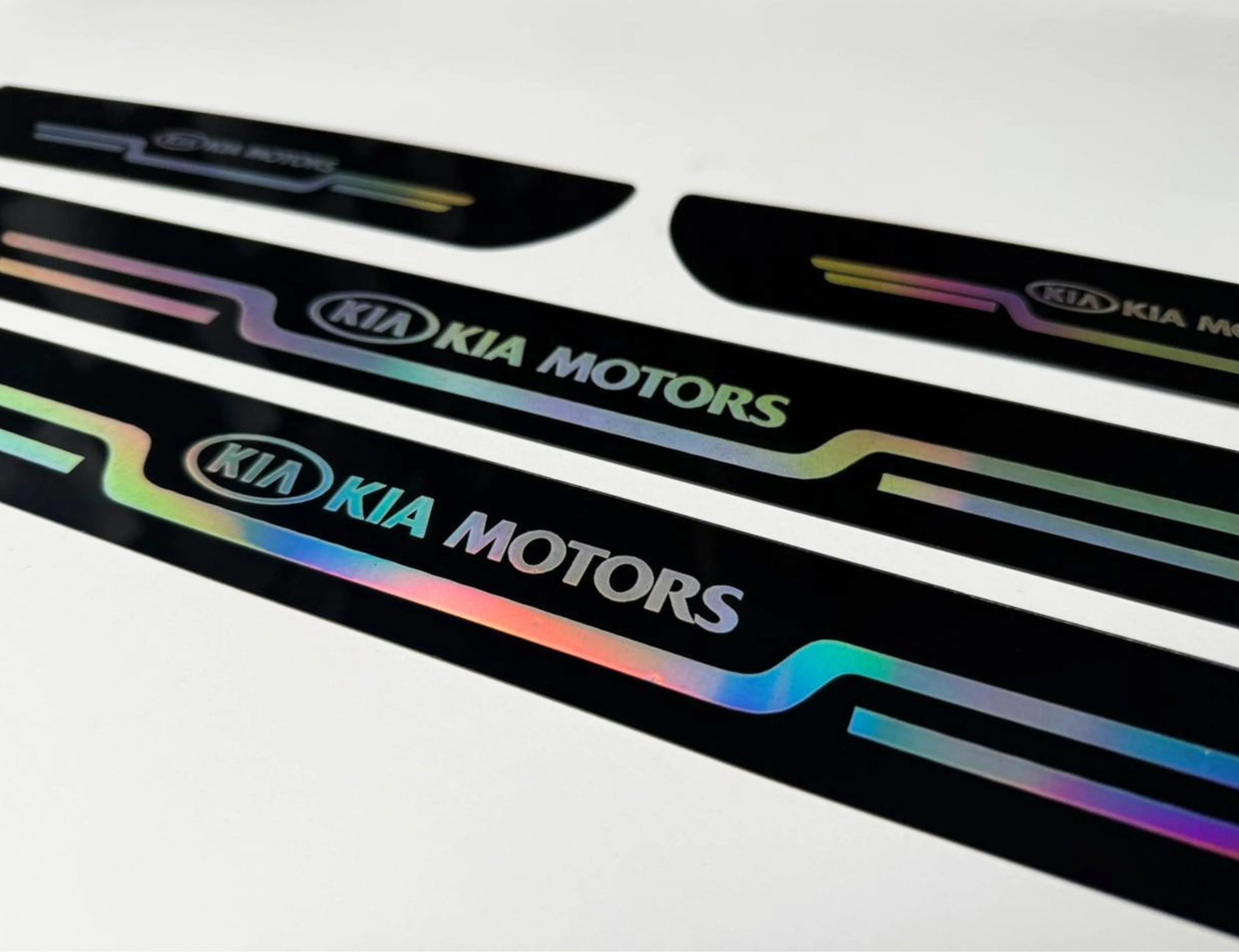 Kia door sill plate sticker plastic carbon fiber anti scratch scuff protector 4 piece set for car door entry protection