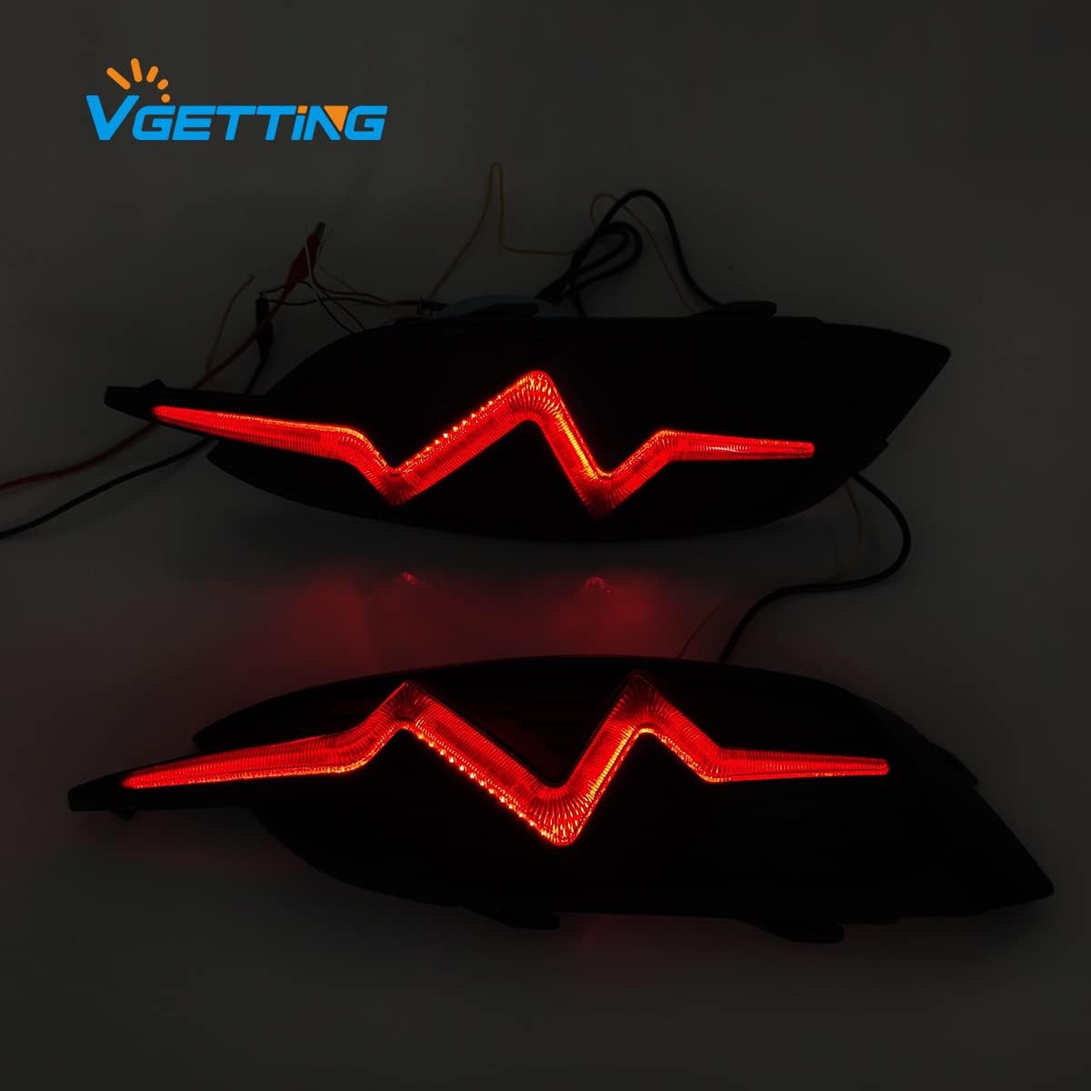 LED Reflector Lights in Heartbeat Style for 2016-2021 Honda Civic Rear Bumper, designed for improved visibility and modern style.

