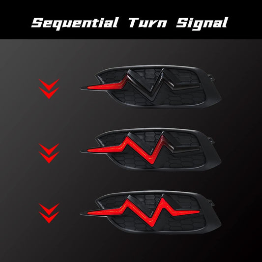 LED Reflector Lights in Heartbeat Style for 2016-2021 Honda Civic Rear Bumper, designed for improved visibility and modern style.

