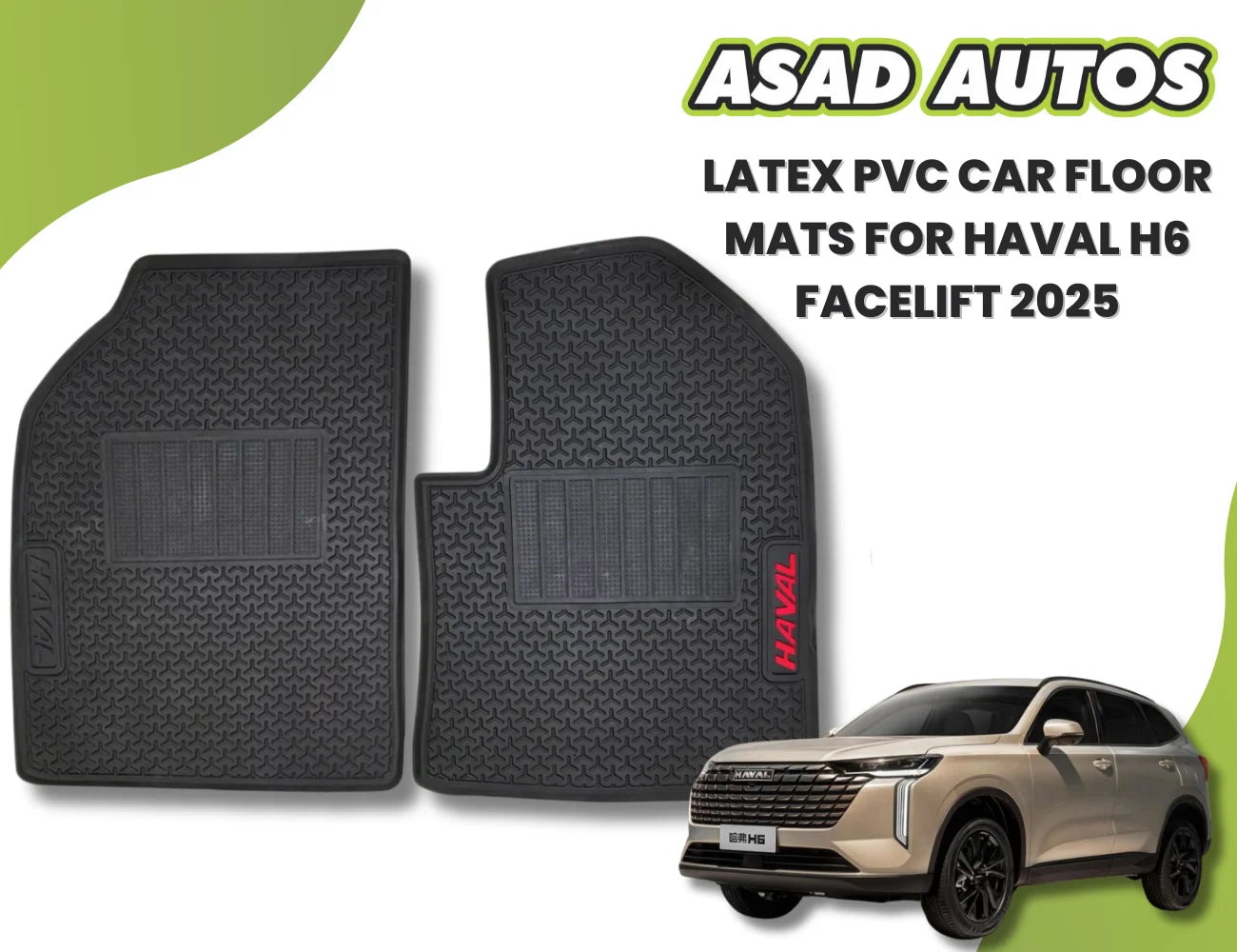 Latex PVC Car Floor Mats for Haval H6 Facelift 2025 – All-Weather Protection & Custom Fit