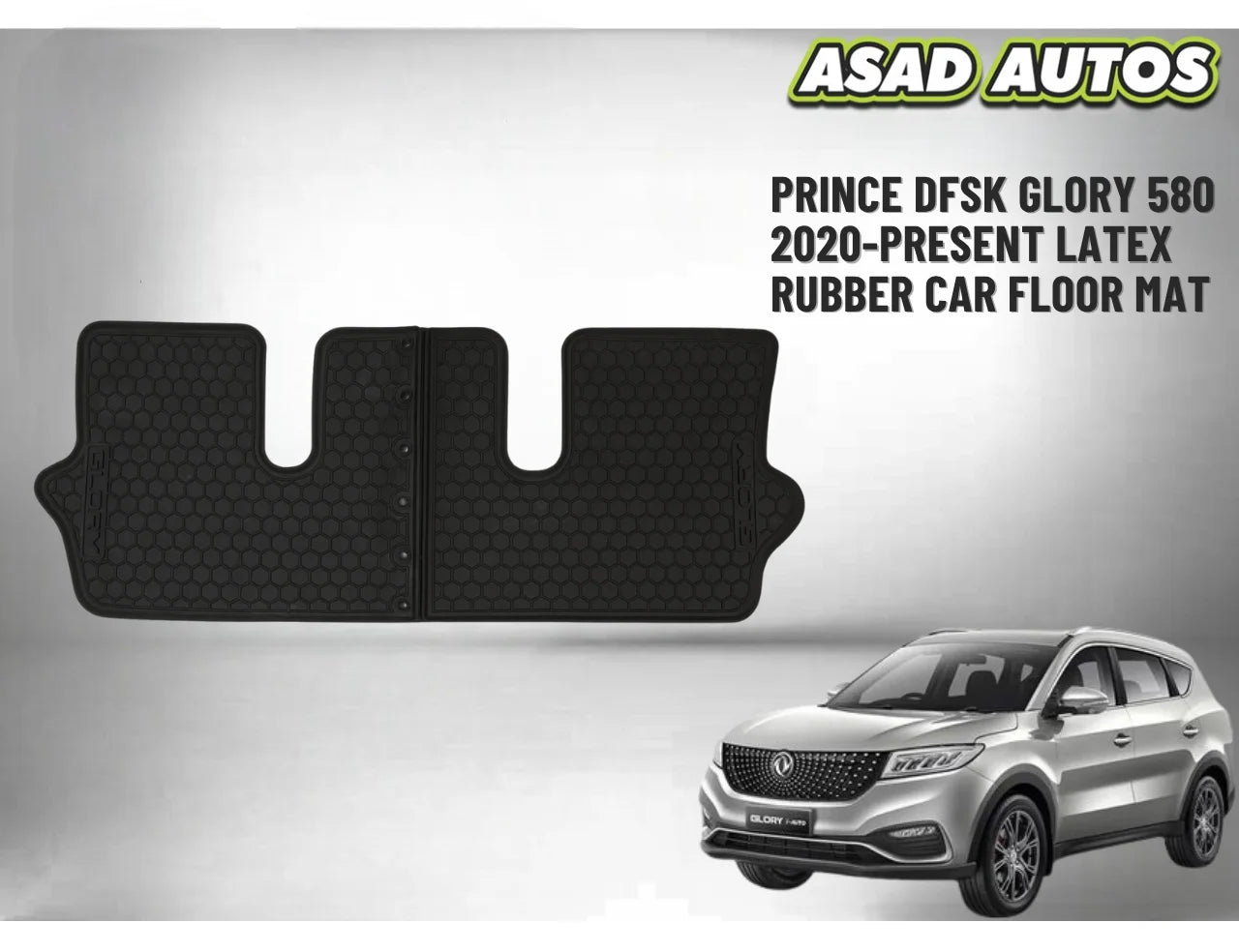 Latex Rubber Car Floor Mat for Prince DFSK Glory 580 2020–Present – All-Weather Fit
