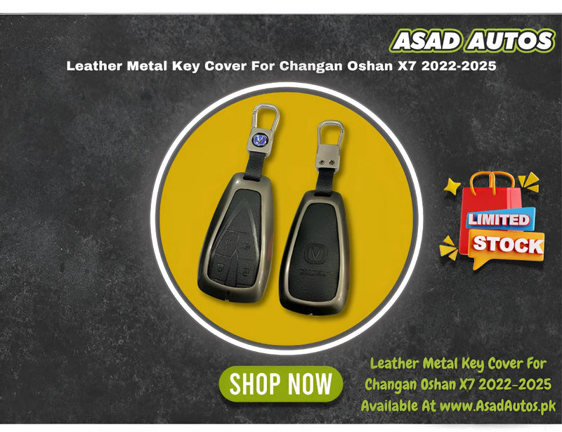 Leather Metal Key Cover For Changan Oshan X7 2022-2025 – Premium Smart Key Protection