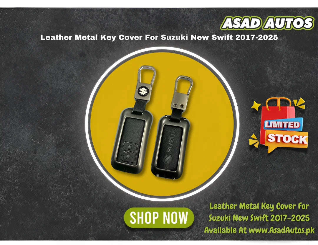 Leather Metal Key Cover For Suzuki New Swift 2017-2025 – Premium Smart Key Protection