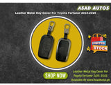 Leather Metal Key Cover For Toyota Fortuner 2015-2025 – Premium Car Key Protection