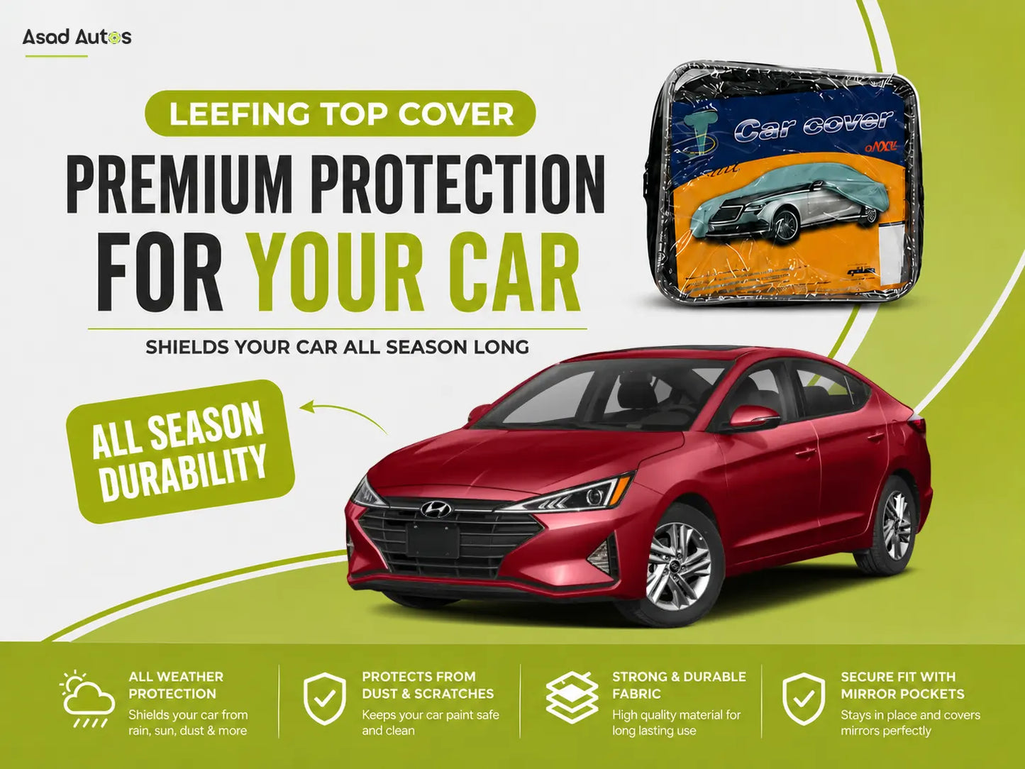 Leefing Top Cover Protecting Hyundai Elantra from Sun and Dust