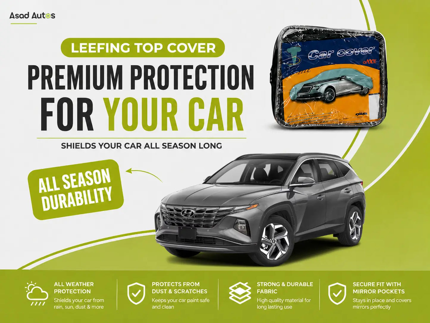 Leefing Top Cover Protecting Hyundai Tucson from Sun and Dust