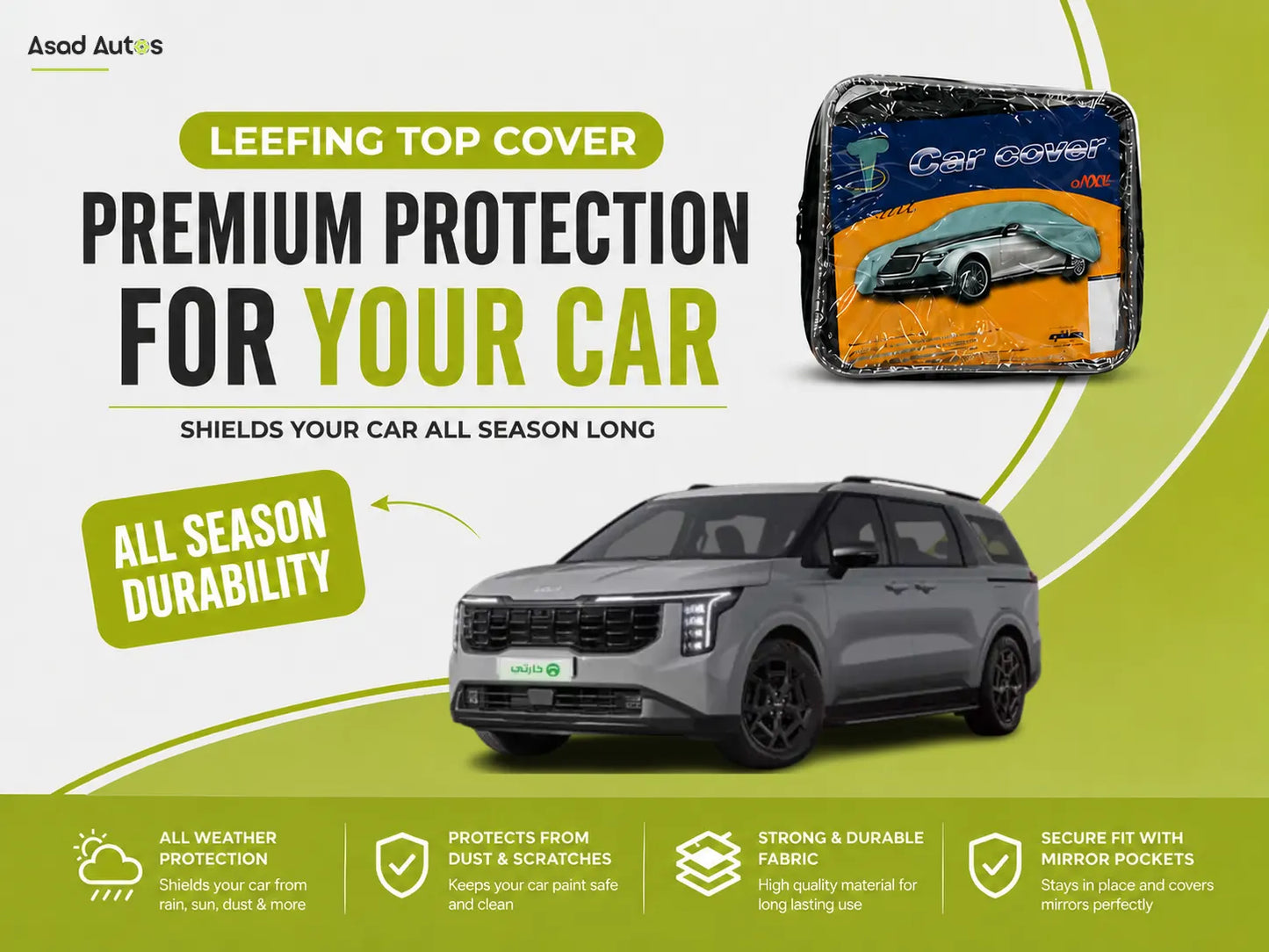 Leefing Top Cover Protecting Kia Grand Carnival from Sun and Dust