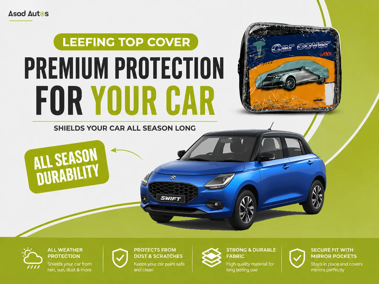 Leefing Top Cover Protecting Suzuki Swift from Sun and Dust