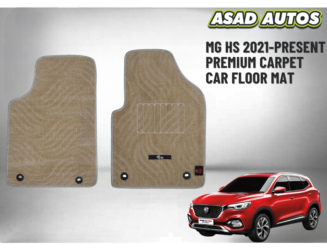 MG HS 2021–Present Premium Carpet Car Floor Mat – Custom Fit with Anti-Slip Backing

