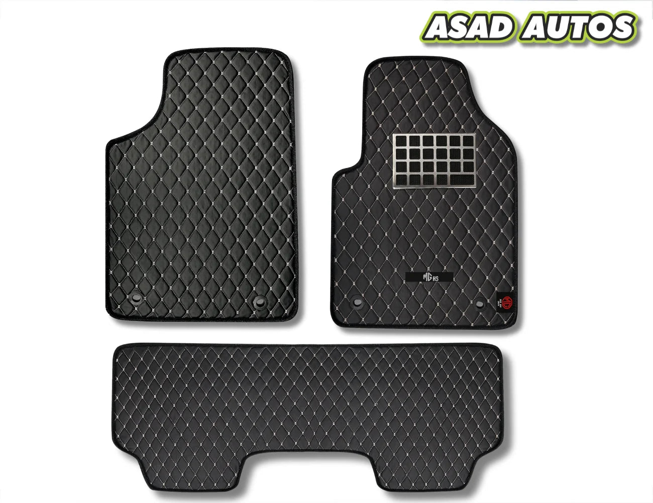 MG HS 7D Luxury Floor Mats (2021–Present) – Waterproof | Custom Fit | Diamond Stitch