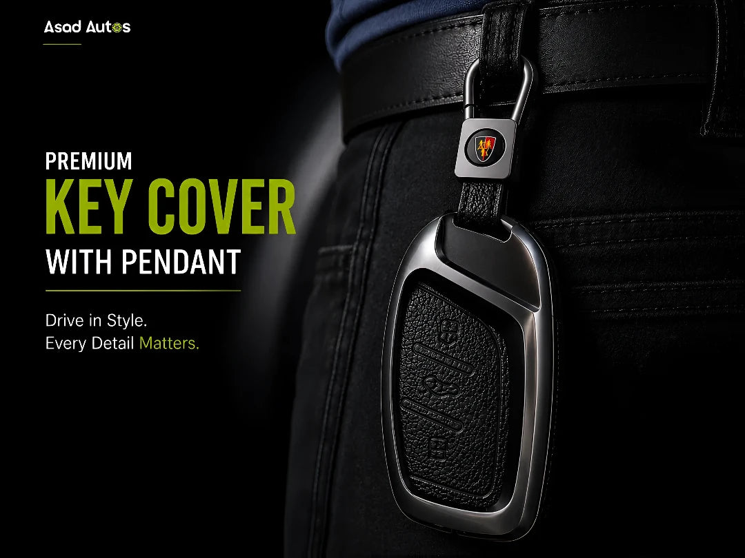 MG HS leather metal key cover back view