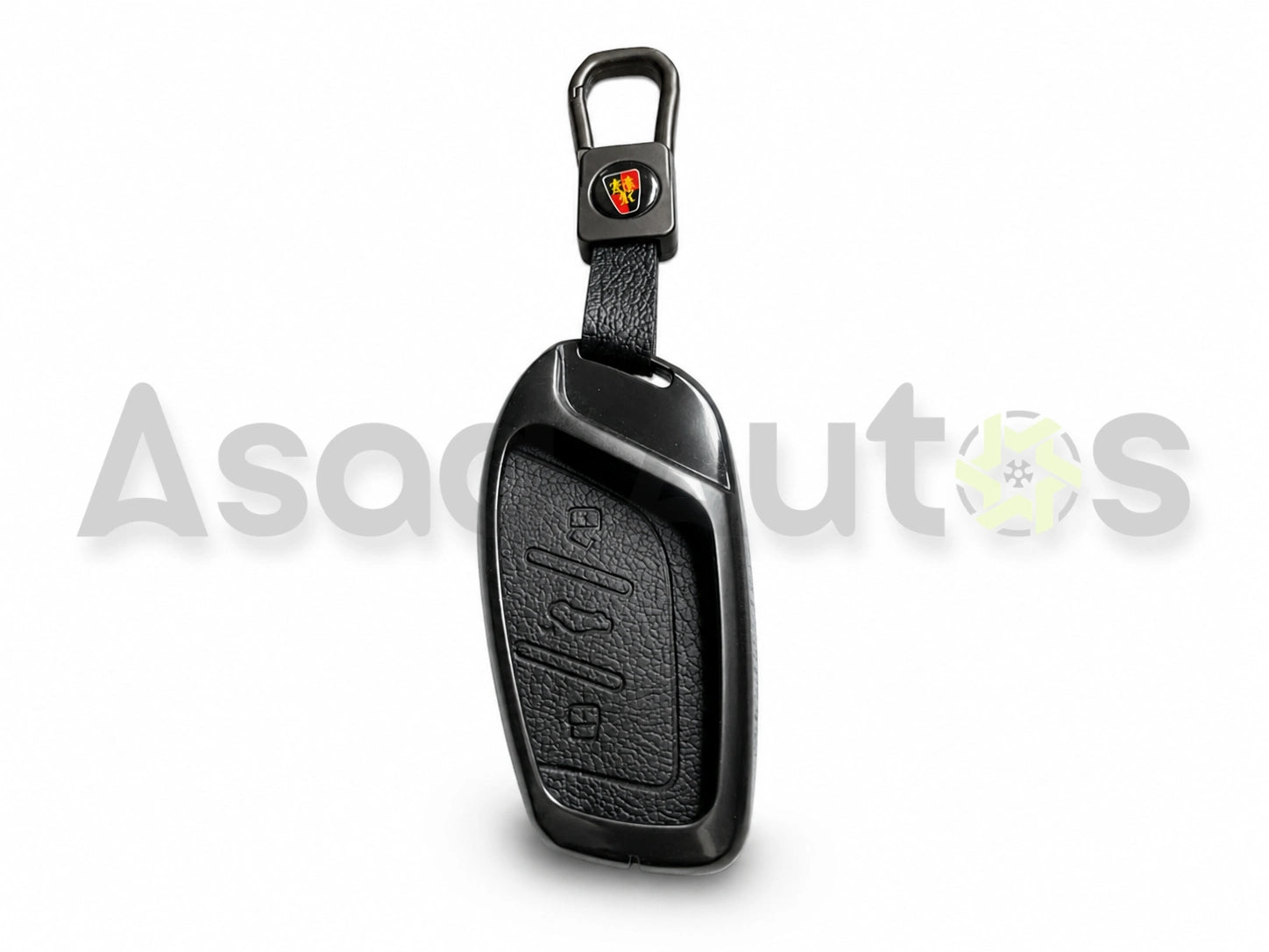 MG HS premium leather metal key cover front view