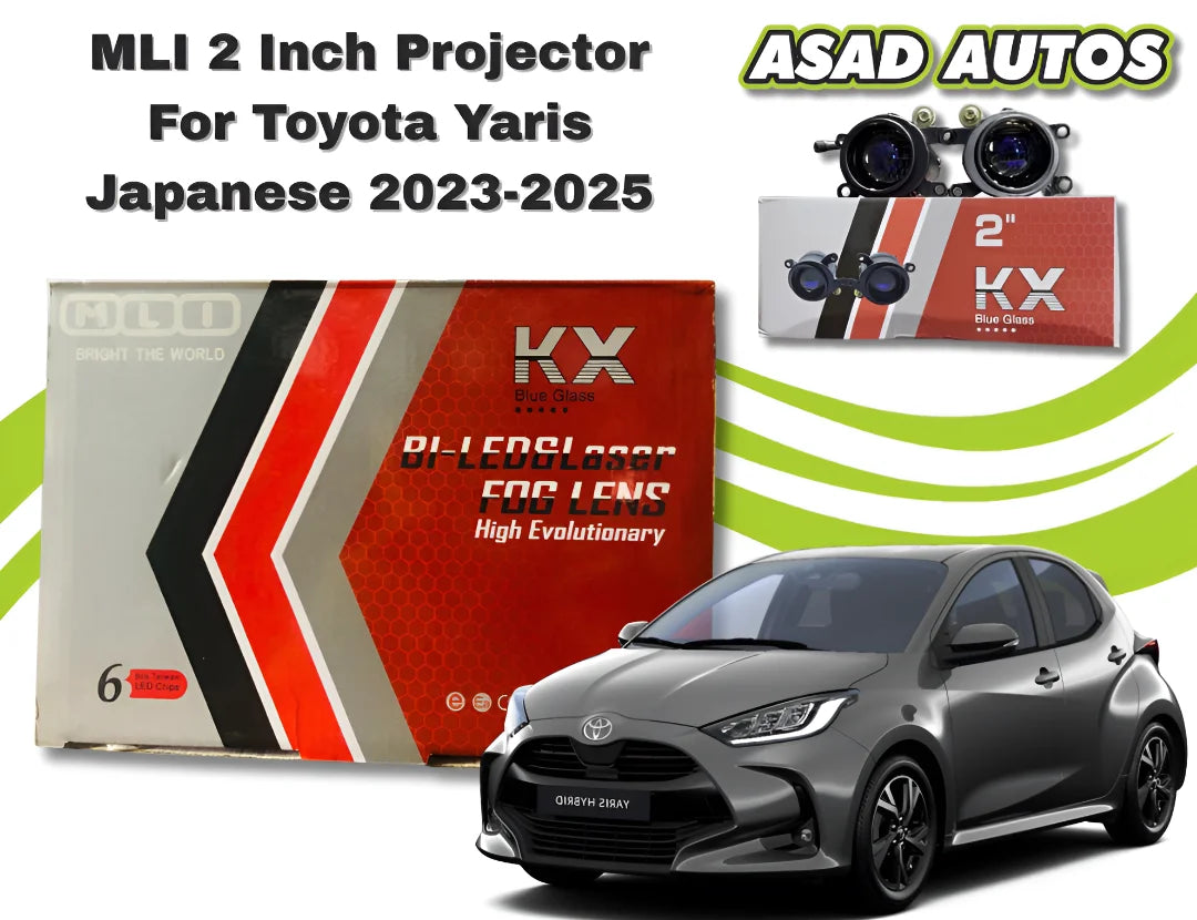 MLI 2-Inch BI LED Fog Lamp Projector Lights For Toyota Yaris Japanese 2023-2025 – High-Performance Dual Beam Upgrade