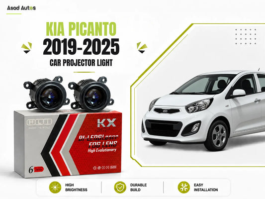 MLI 2 Inch BI LED Fog Lamp Projector Lights for Kia Picanto 2019-2025 High Low Beam Upgrade
