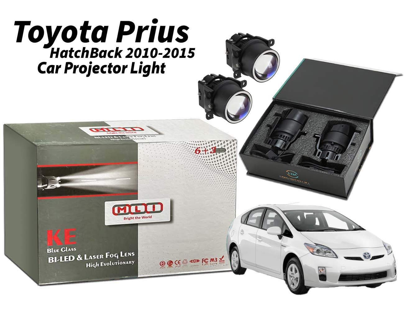 MLI Car Fog Lamp Projector Lights BI LED Lens for Toyota Prius 2010-2015 Hatchback, enhancing driving visibility and vehicle aesthetics with modern,high-performance lighting technology.
