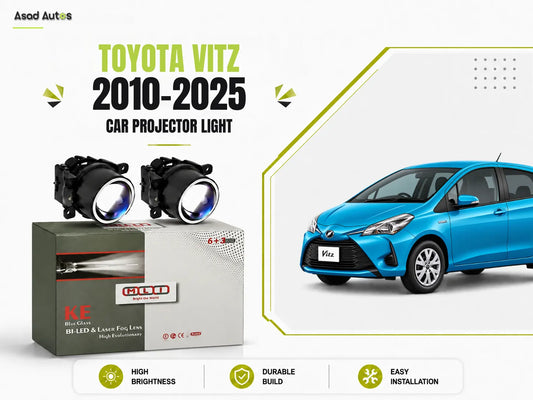 MLI Car Fog Lamp Projector Lights BI LED Lens for Toyota Vitz 2010-2025, providing enhanced brightness, energy efficiency, and improved road visibility for a stylish and safer driving experience.