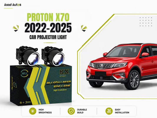 MLI Car Fog Lamp Projector Lights with BI LED Fog Lamp lens for Proton X70 2022-2025 Crossover, offering enhanced brightness, energy efficiency, and a sleek design.