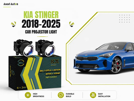 MLI Car Fog Lamp Projector Lights with BI LED lens for Kia Stinger 2018-2025 VIP Sedan, delivering enhanced brightness and a premium aesthetic upgrade.