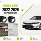 MLI Car Projector Fog Lights BI LED Lens for Honda Civic 2022-2026 offering powerful illumination, enhanced visibility, and modern style for a premium driving experience.