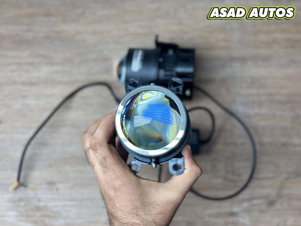 MLI Car Projector Fog Lights BI LED Lens for Kia Picanto 2019-2025, enhancing nighttime visibility with a sleek modern design and focused beam for safer driving.
