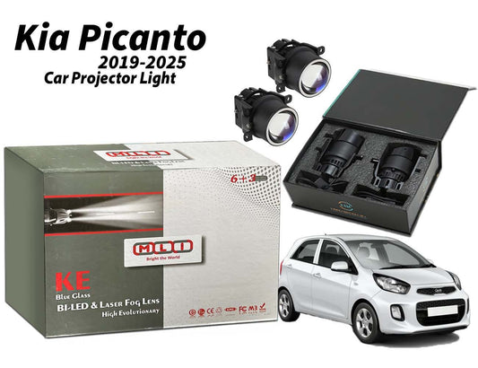 MLI Car Projector Fog Light BI LED Lens for Kia Picanto 2019-2025, enhancing nighttime visibility with a sleek modern design and focused beam for safer driving.
