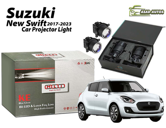 MLI Car Projector Fog Lights BI LED Lens for Suzuki New Swift 2017-2026, providing enhanced visibility, energy-efficient lighting, and modern design for improved driving performance.
