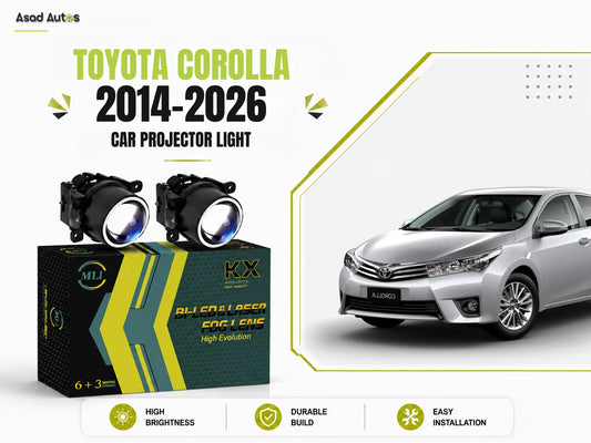 MLI Car Projector Fog Lights BI LED Lens for Toyota Corolla Sedan 2014-2026, offering improved visibility, brightness, and a modern design for an enhanced driving experience.