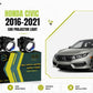 MLI Car Projector Fog Lights with BI LED lens for Honda Civic 2016-2021 Sedan, offering enhanced brightness and a sleek, modern design