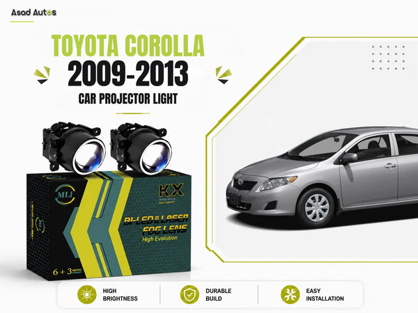 MLI Car Projector Lights BI LED Fog Lamp for Toyota Corolla 2009–2013 – Enhance visibility and style with advanced BI LED technology for your vehicle.