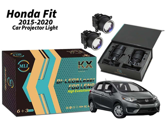 MLI Car Projector Lights BI LED Lens for Honda Fit 2015-2020, providing improved brightness, sharp focus, and a modern design for enhanced road safety.
