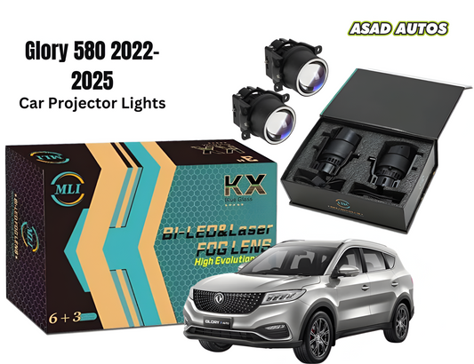 MLI Car Projector Lights with BI LED Lens for Glory 580 2022-2025 Crossover, offering enhanced brightness and a sleek upgrade.
