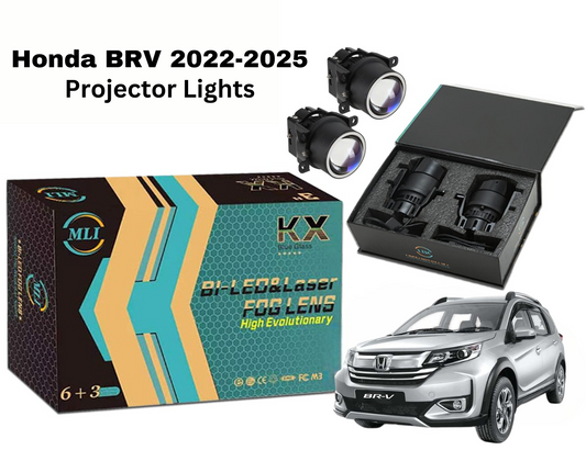 MLI Car Projector Lights with BI LED lens for Honda BR-V 2022-2025 Crossover, providing enhanced brightness and modern aesthetics.
