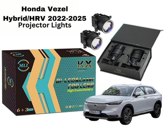MLI Car Projector Lights with BI LED lens for Honda Vezel Hybrid/HRV 2022-2025 Crossover, offering superior brightness and style for a premium driving experience.