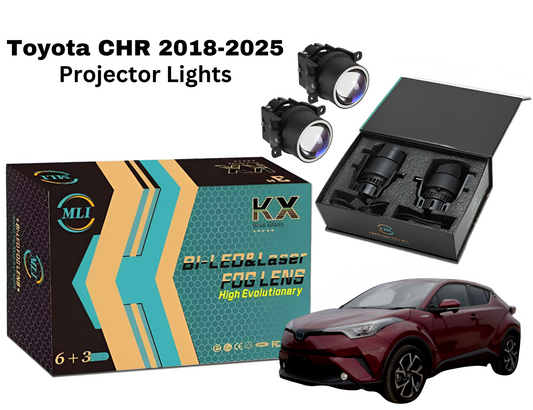 MLI Car Projector Lights with BI LED lens for Toyota CHR 2018-2025 Crossover, designed for superior brightness, energy efficiency, and a sleek appearance.
