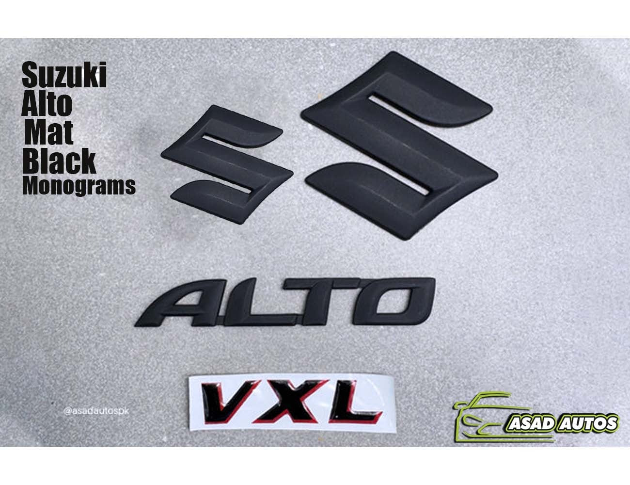 Matte Black Suzuki Alto 2014-2026 Monograms – Premium Car Styling Accessory
