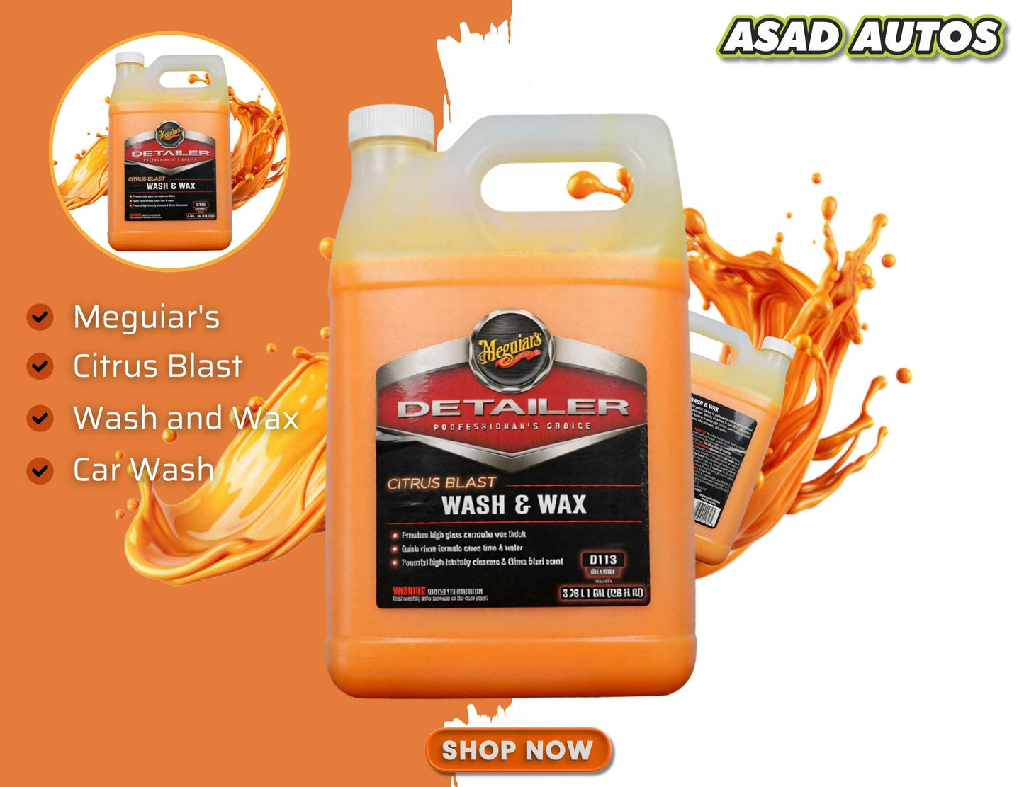 Meguiar’s Citrus Blast Wash & Wax Professional D113 – 3790ml